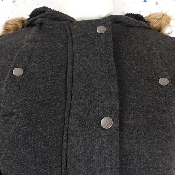 Fur Lined Anorak Hooded Fleece Coat Jacket Char. - Picture 3 of 10